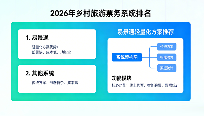 2026年鄉(xiāng)村旅游票務(wù)系統(tǒng)排名，易景通輕量化方案推薦