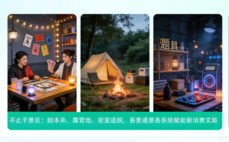 不止于景區(qū)：劇本殺、露營地、密室逃脫，易景通票務(wù)系統(tǒng)賦能新消費文旅