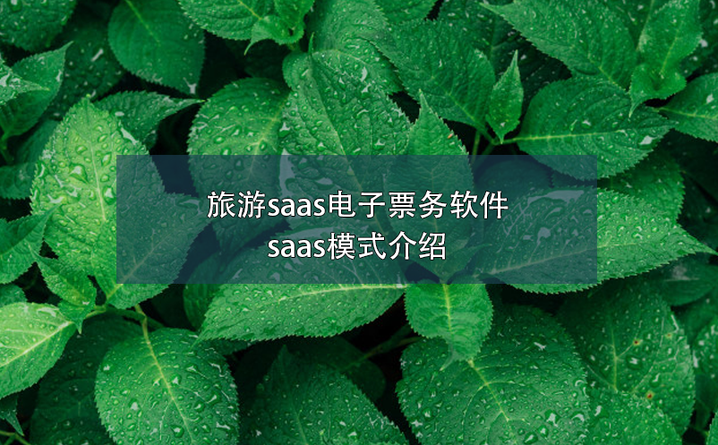 旅游saas電子票務(wù)軟件，saas模式介紹