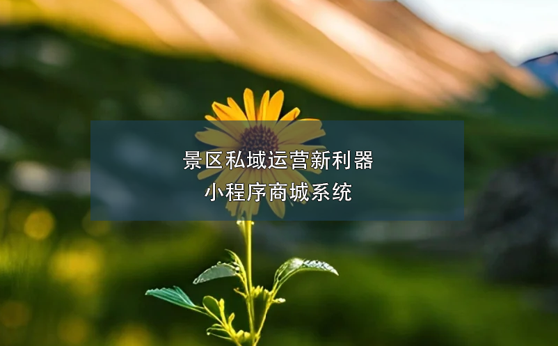 景區(qū)私域運(yùn)營新利器----小程序商城系統(tǒng)