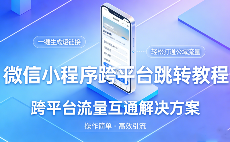 微信小程序跨平臺跳轉(zhuǎn)教程：免費一鍵生成短鏈接，打通公域流量